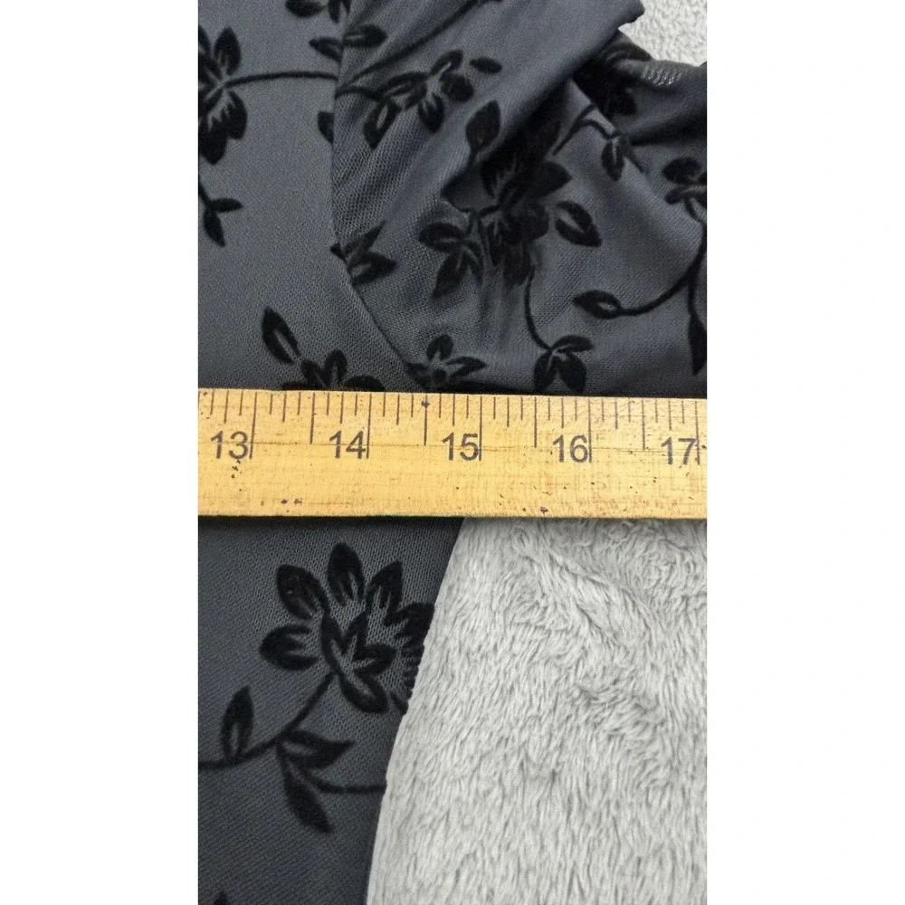 SHEIN‎ Velvet Burnout Sheer Overlay Maxi Dress Womens M Black Floral Whimsigoth - Picture 12 of 15